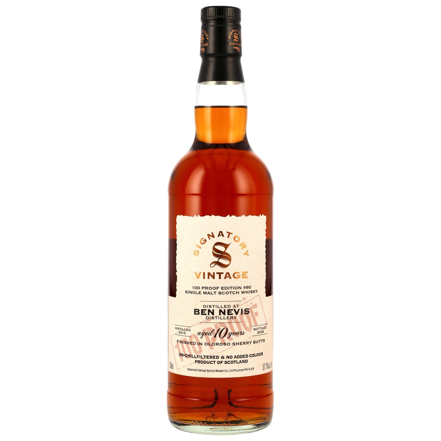 Ben Nevis 2015/2026 - 10 y.o. Signatory 100 PROOF Edition #80