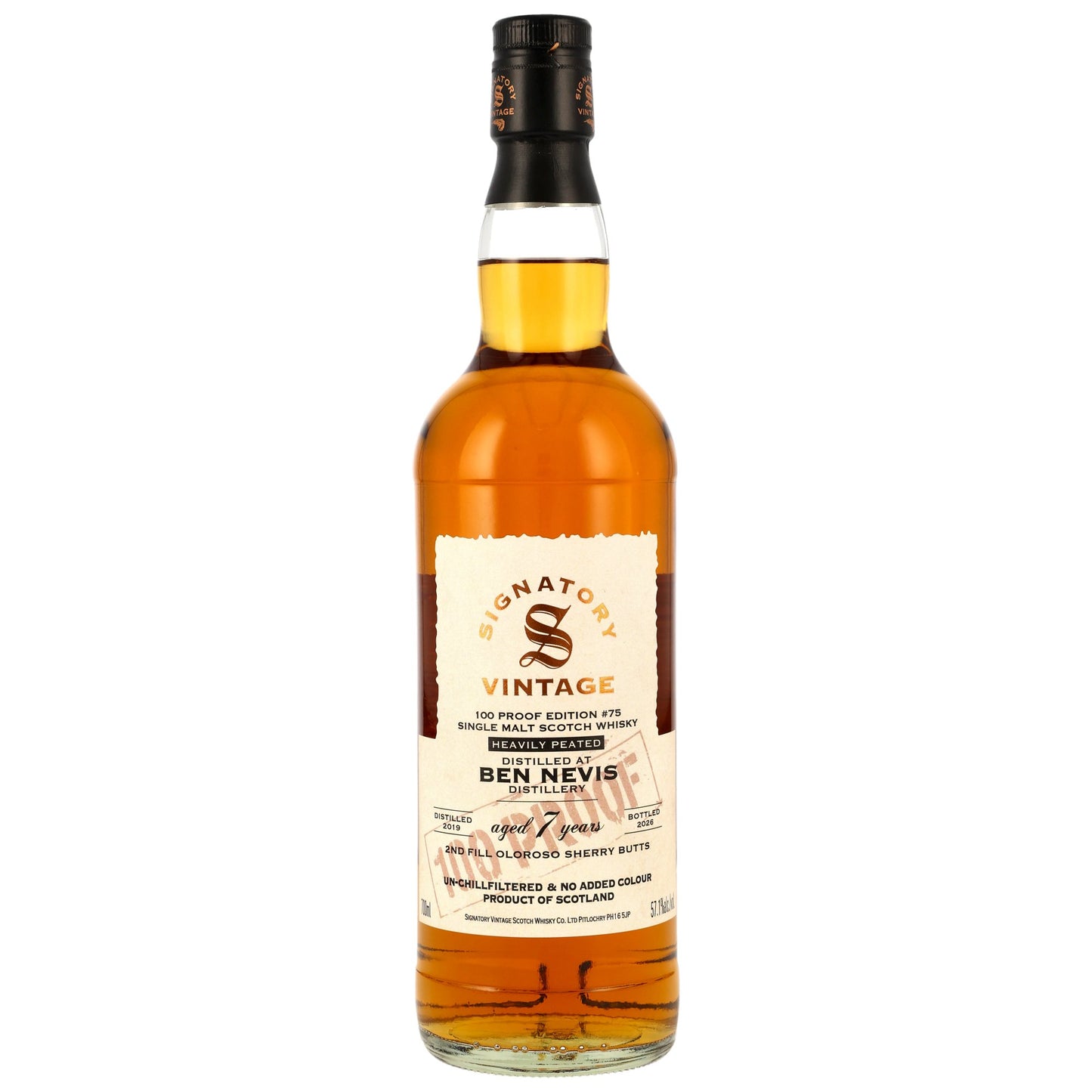 Ben Nevis 2019/2026 - 7 años - Signatory 100 PROOF Edición #75