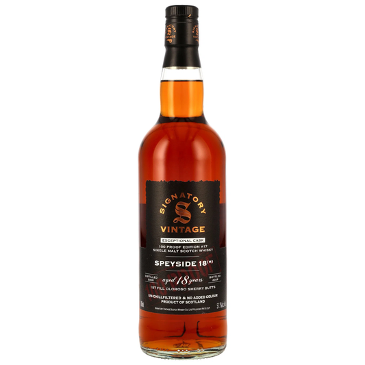 Speyside (M) 2008/2026 - 18 y.o. - 1st Fill Oloroso Sherry Butts - Signatory 100 PROOF Exceptional Cask Edition #17