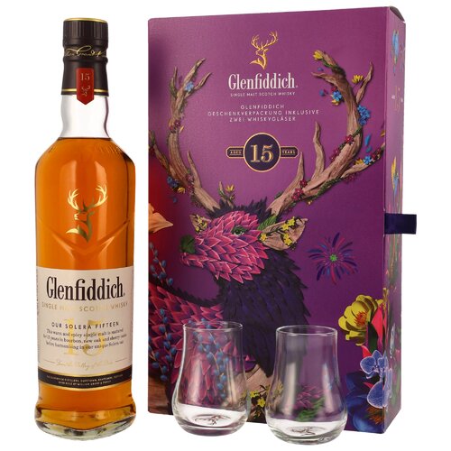 Glenfiddich 15y + 2 Gläser
